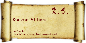 Keczer Vilmos névjegykártya